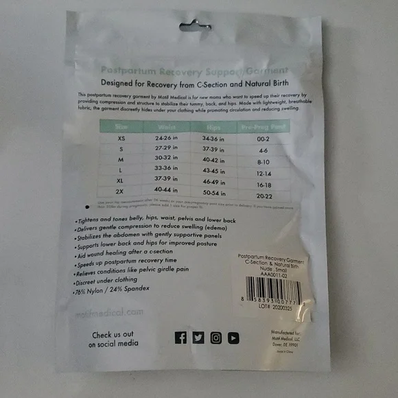 Matif Medical Postpartum Recovery Garment Size Small Nude Faja Shapewear - Picture 2 of 13